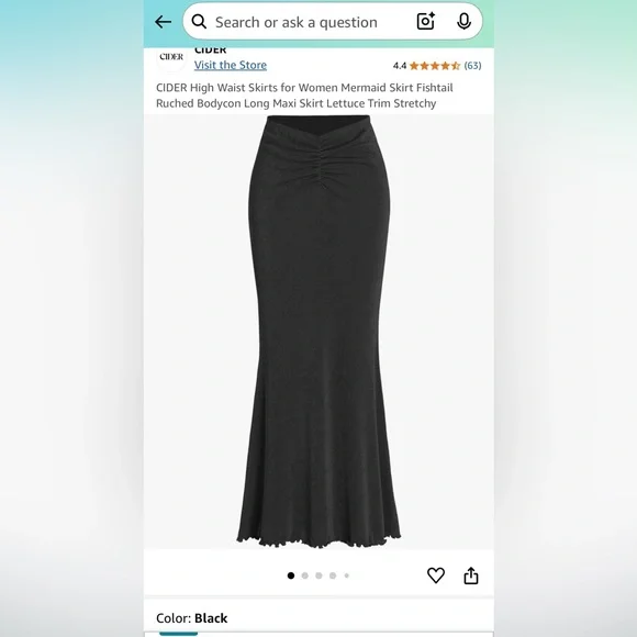 Elegant Black Maxi Skirt - Picture 6 of 6